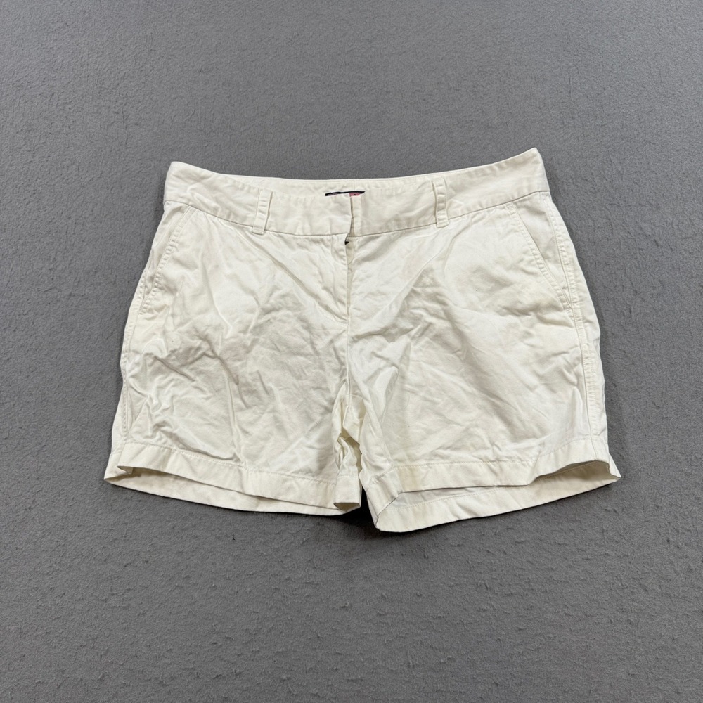 Vineyard Vines Chino Shorts Women's 12 White High Rise Classic Fit Cotton Summer